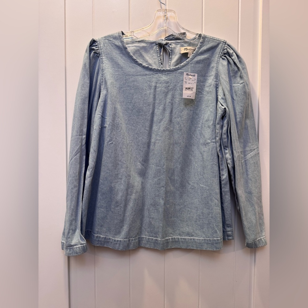Madewell Denim Blue Keyhole Top